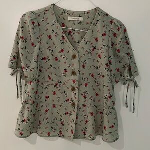 WConcept floral blouse in sea green